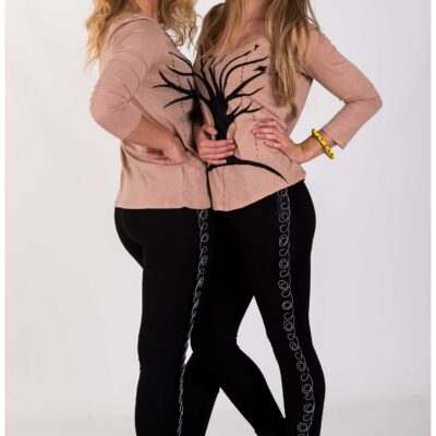 Leggins with curly zipper