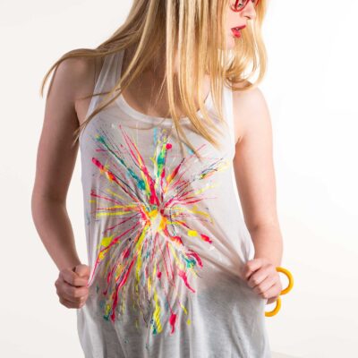 Tank top with color explosion