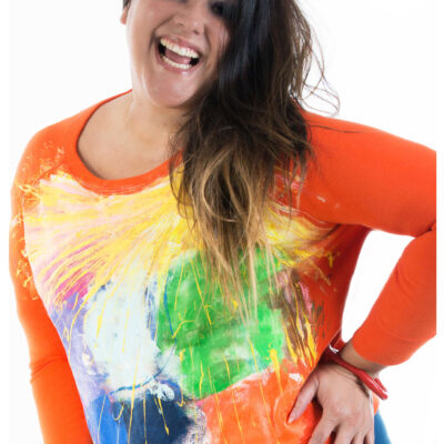 Abstract painted sweatshirt PLUSSIZE