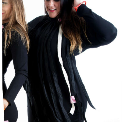 Black jumpsuit with fringes PLUSSIZE