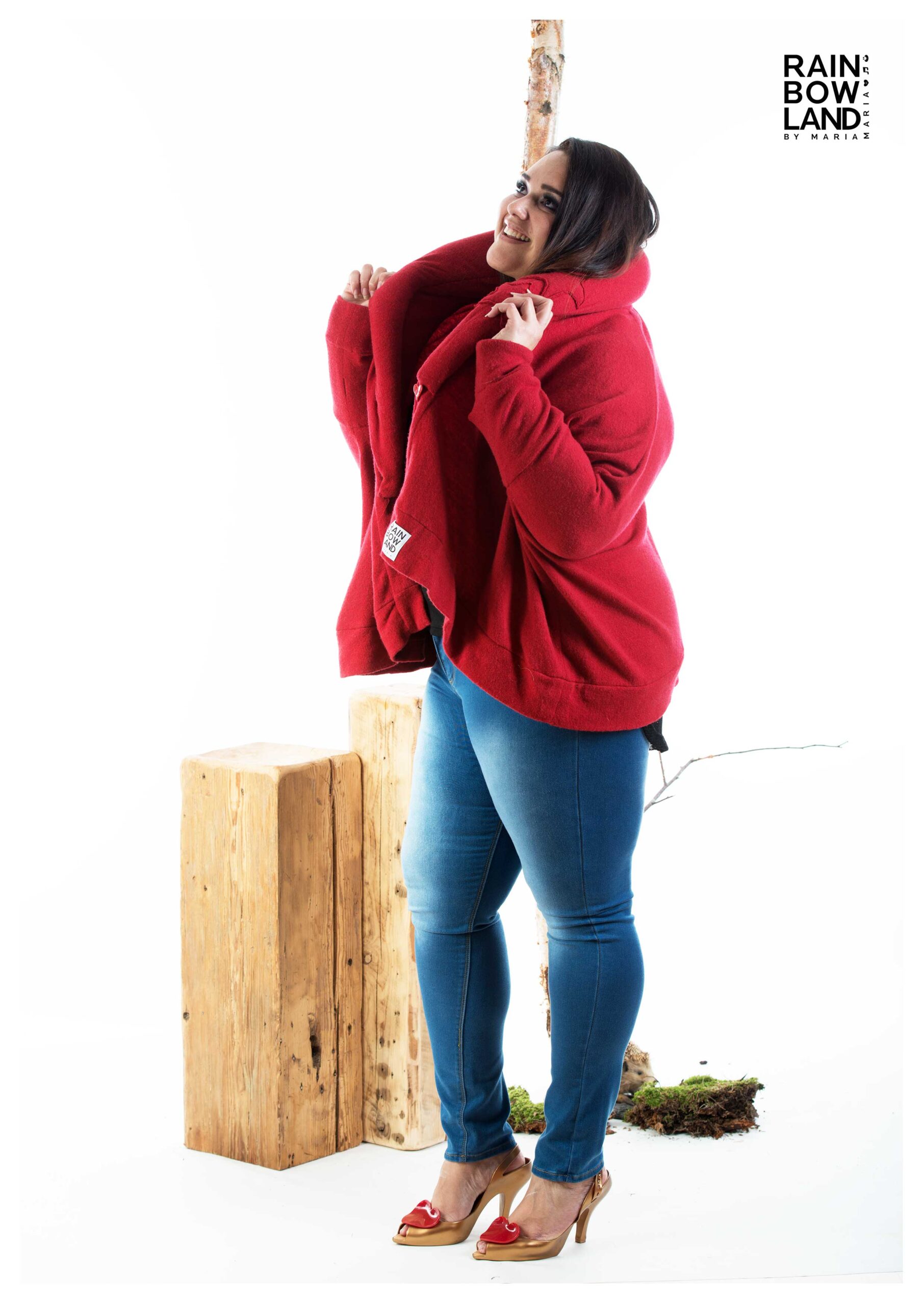 Red poncho cardigan - Image 2
