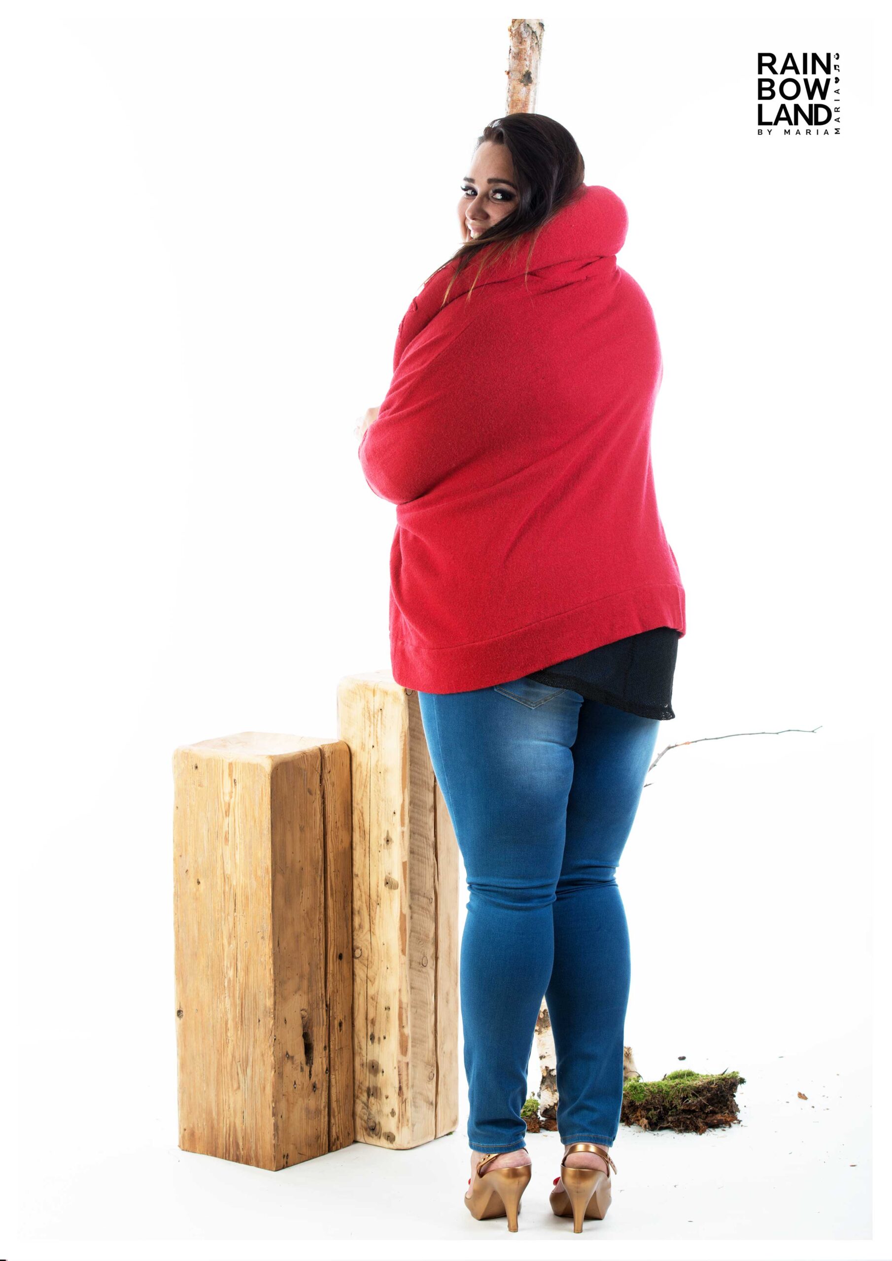 Red poncho cardigan - Image 3