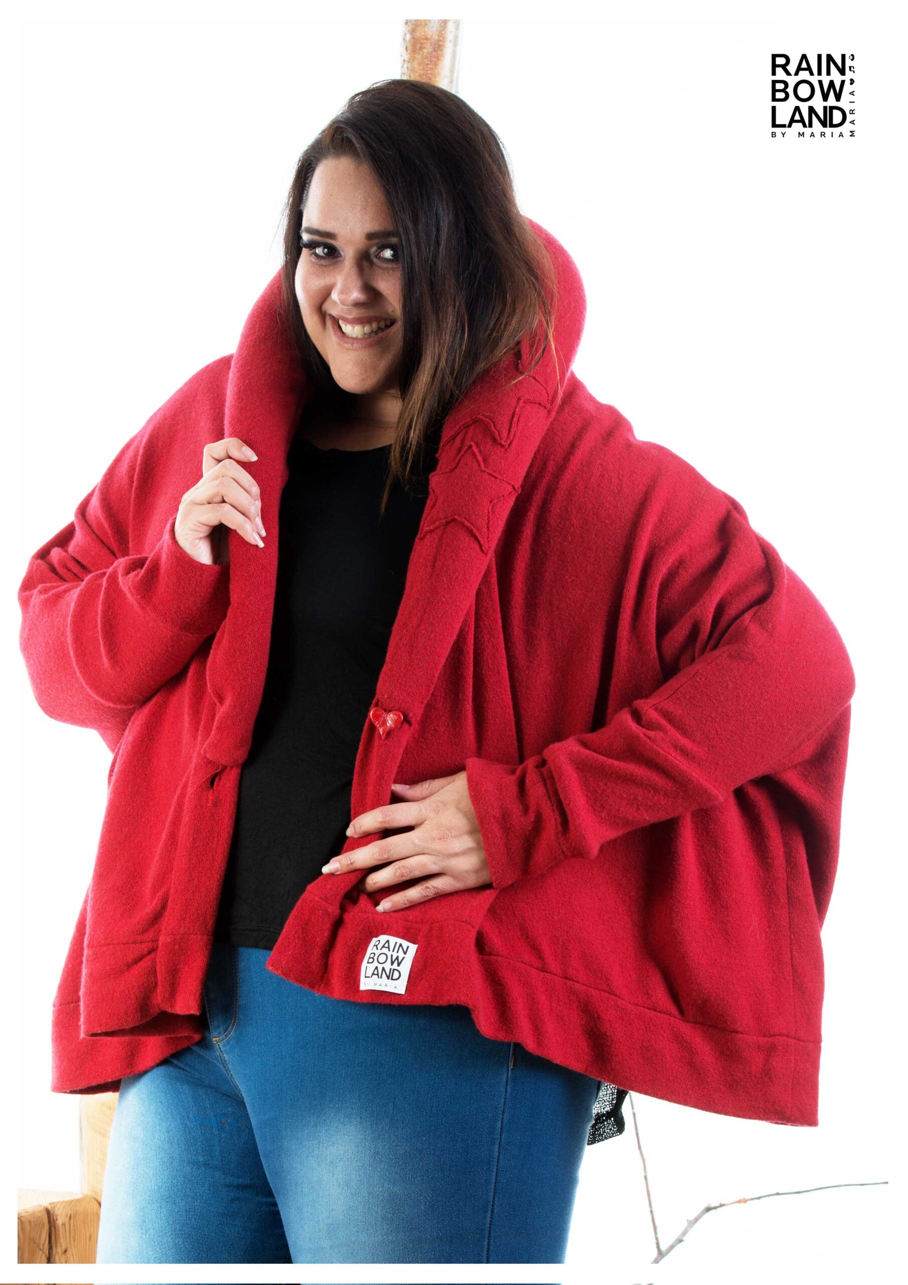 Red poncho cardigan - Image 4