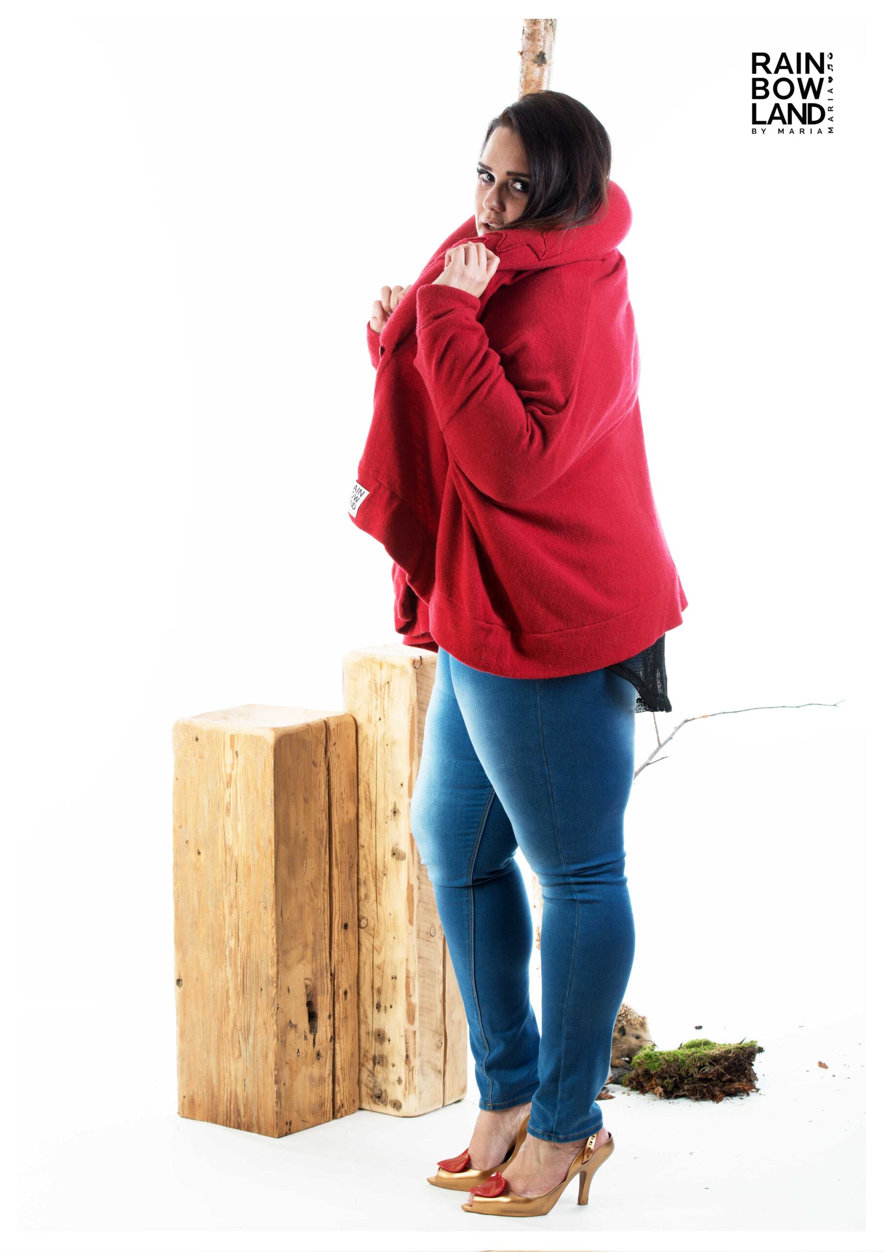 Red poncho cardigan - Image 5