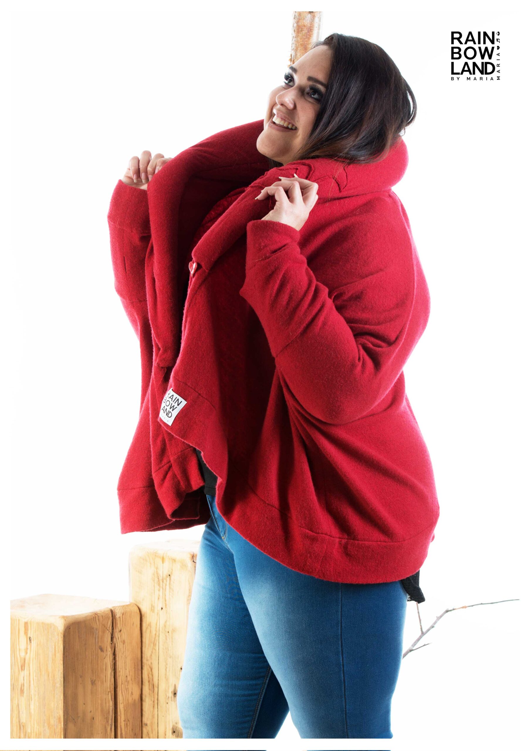 Red poncho cardigan - Image 6