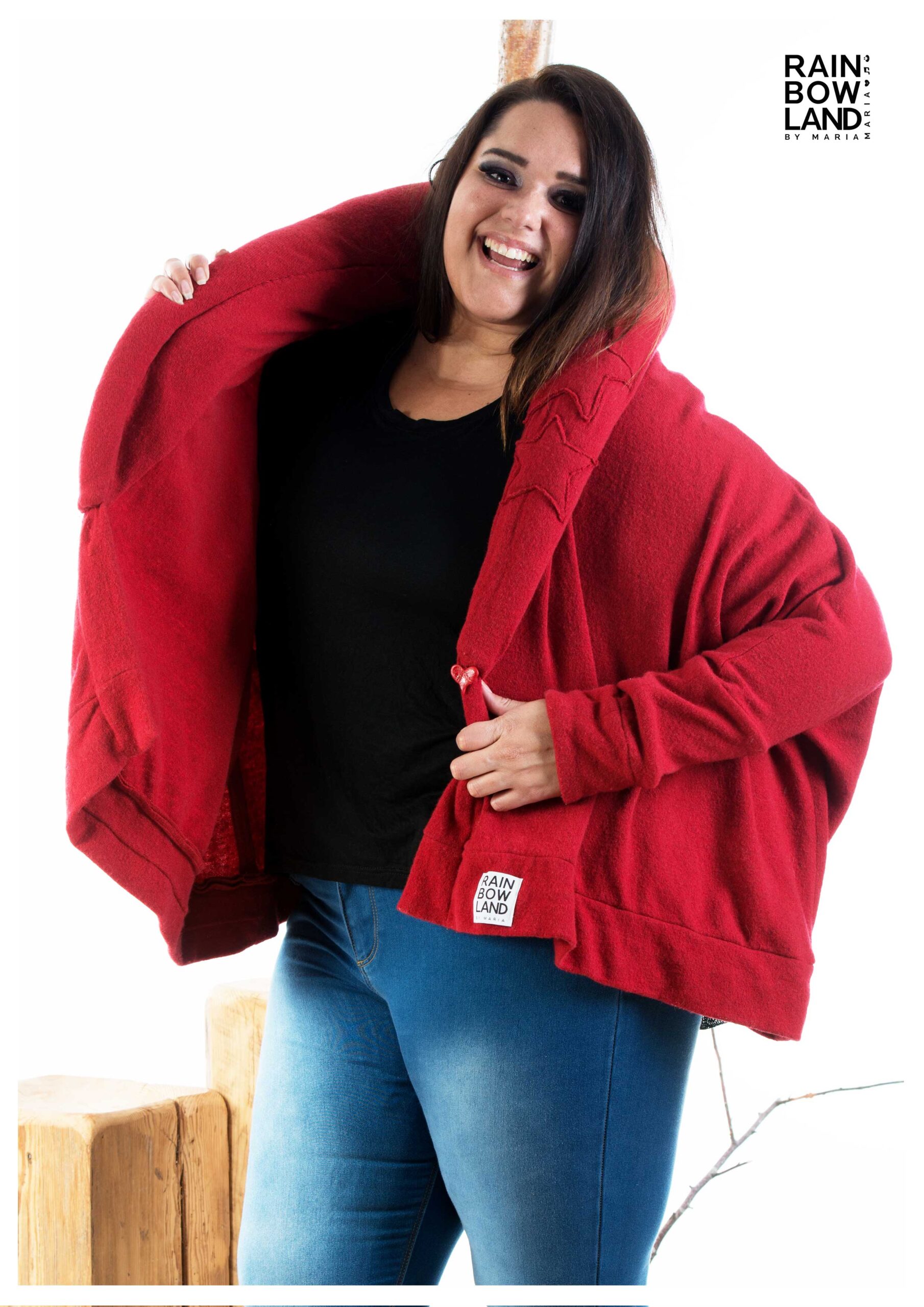 Red poncho cardigan - Image 7