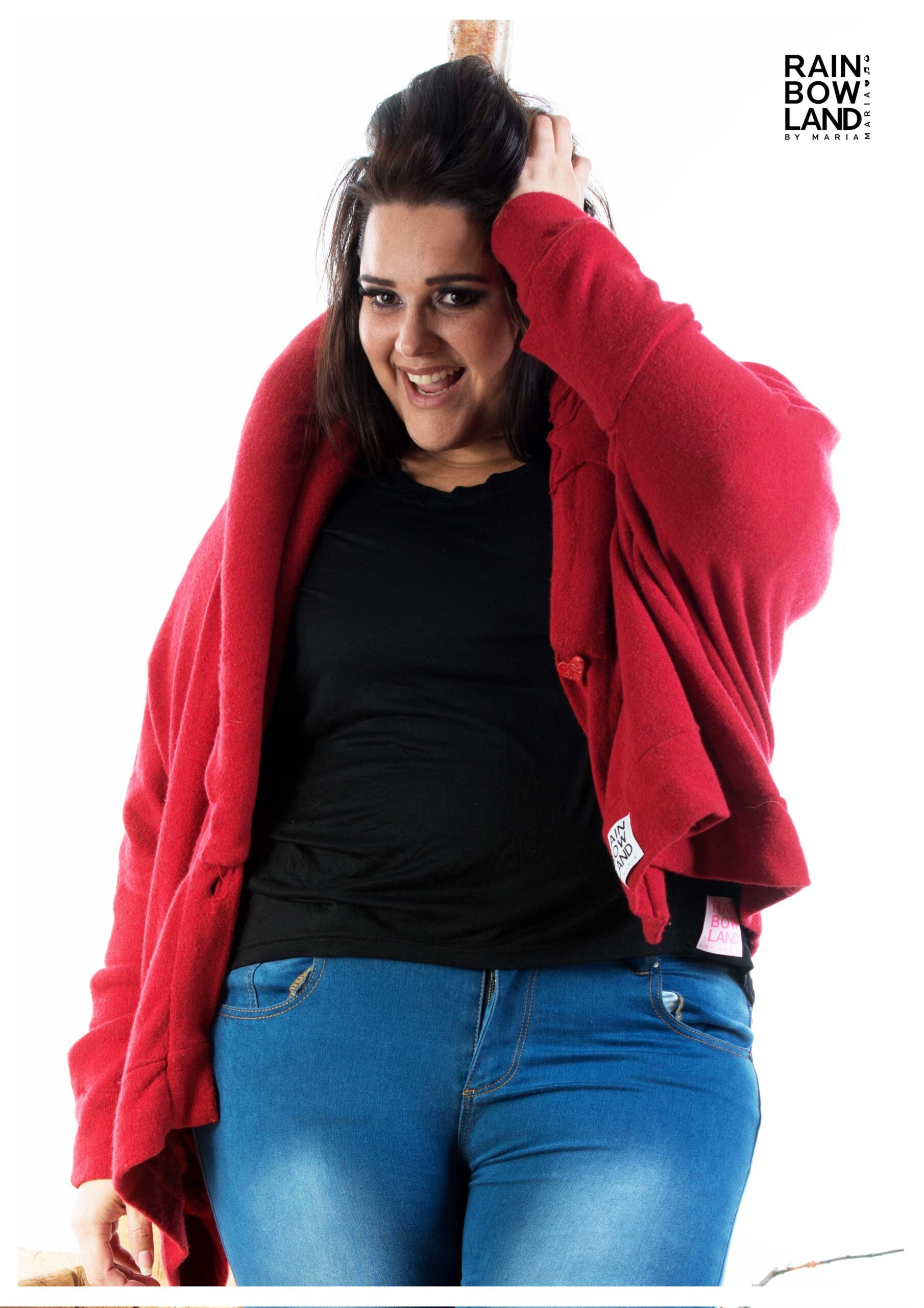 Red poncho cardigan - Image 8
