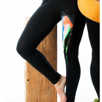 Black leggings with colorsplash