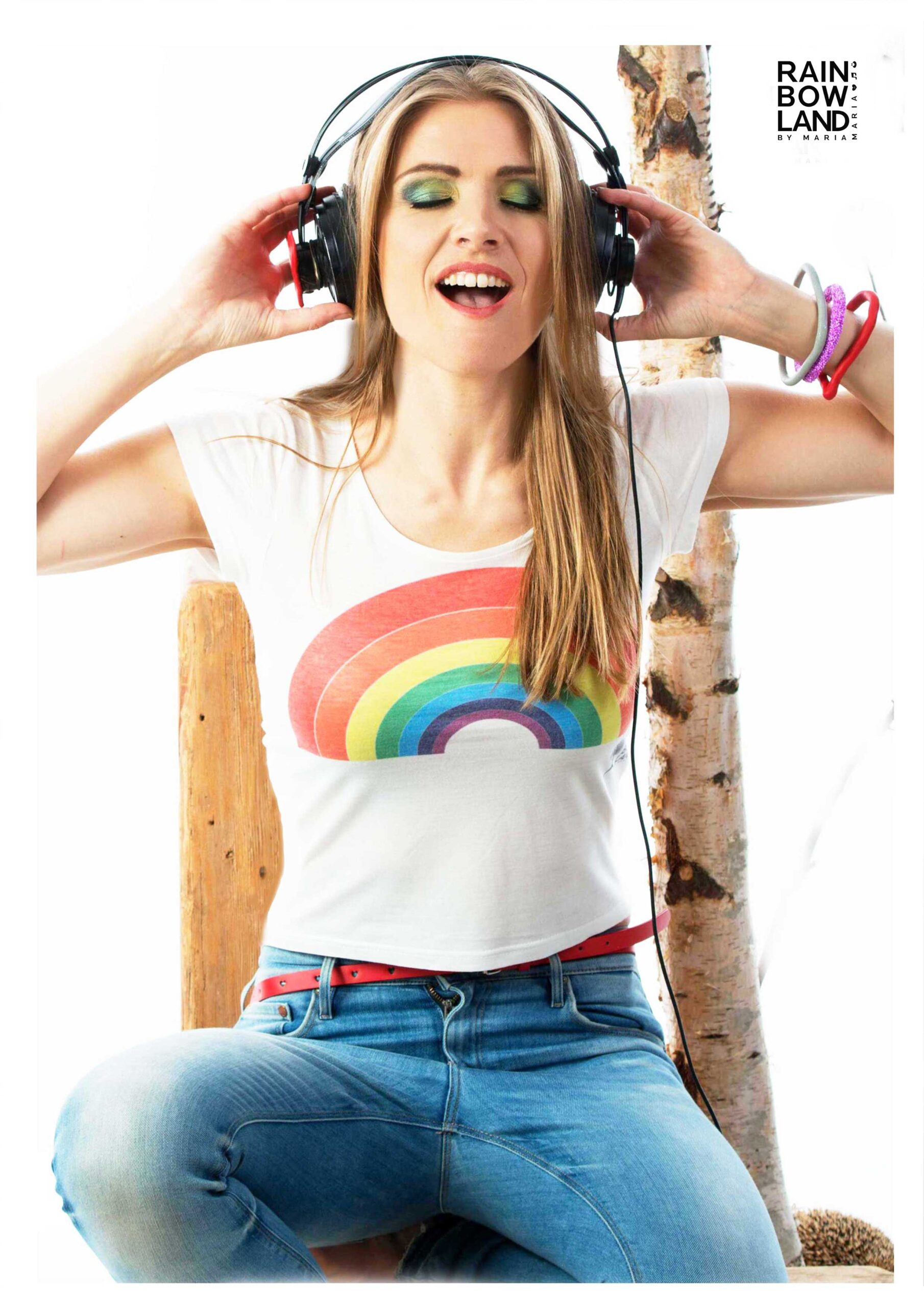 T-shirt with rainbow logo