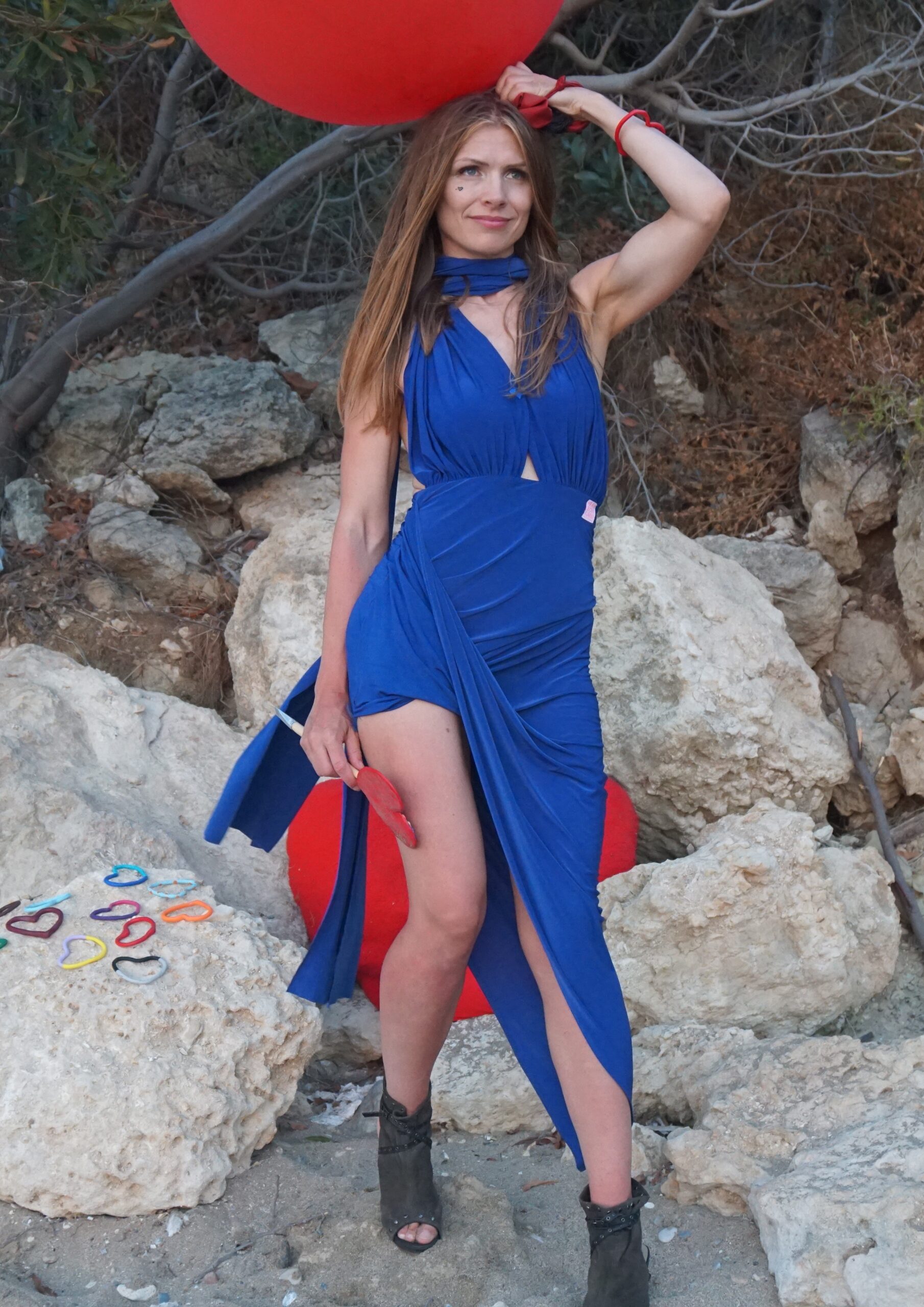 Blue party tie dress - Image 3