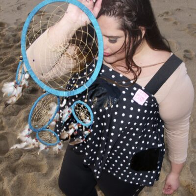 Plussiz black top with white dots