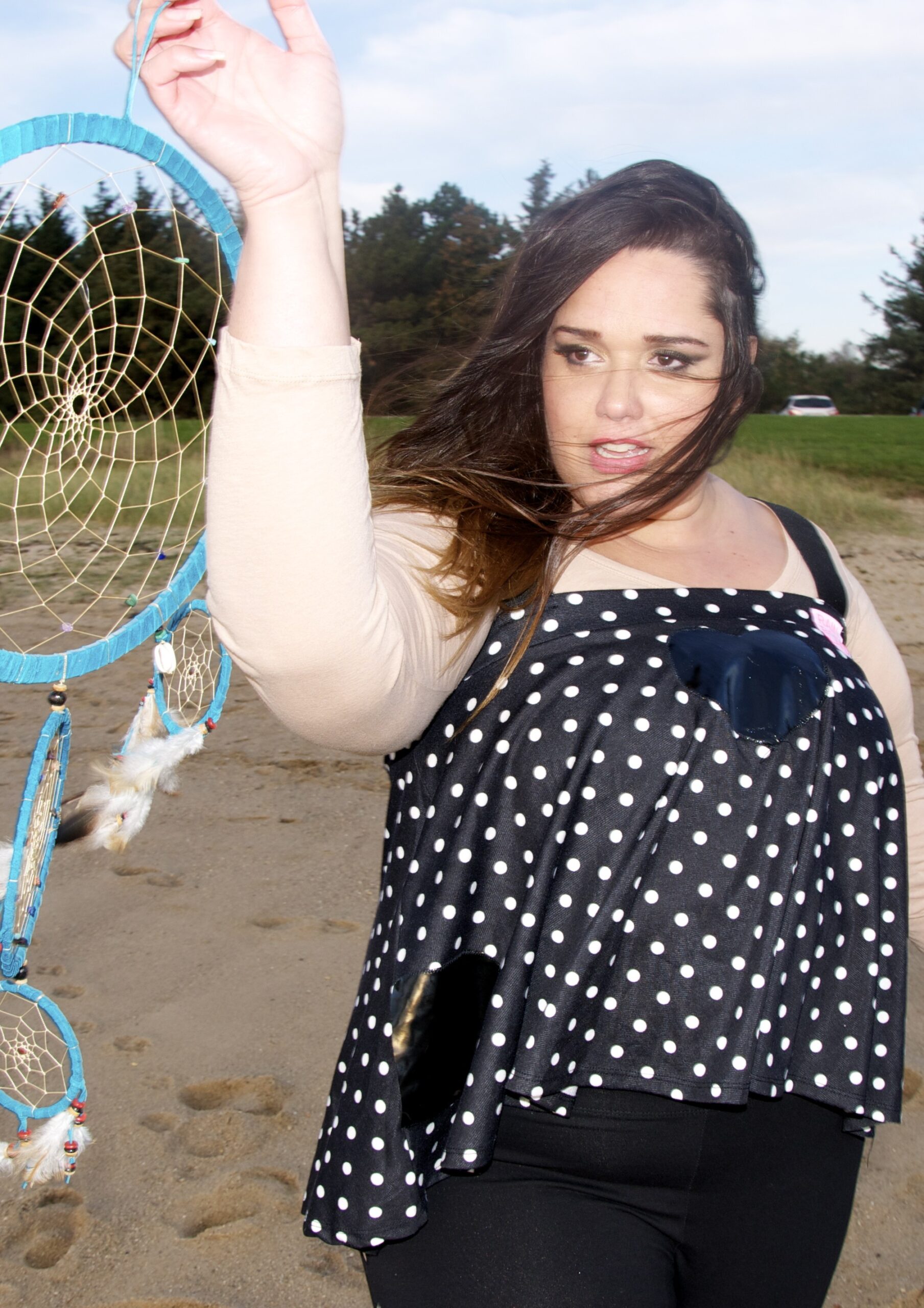 Two in one Plussize skirt and black top with white dots - Image 2
