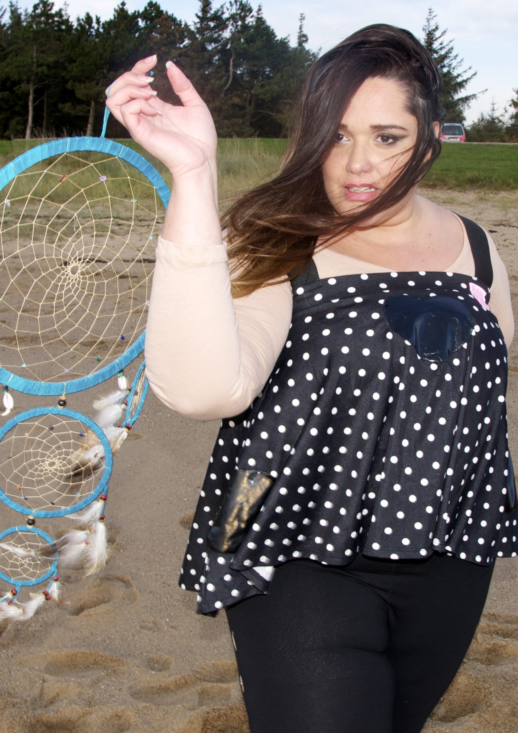 Two in one Plussize skirt and black top with white dots - Image 3