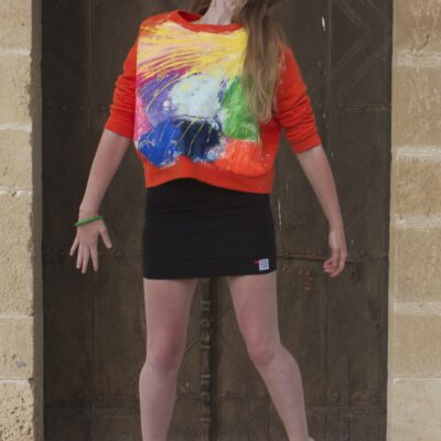 Colorssplash orange sweatshirt short