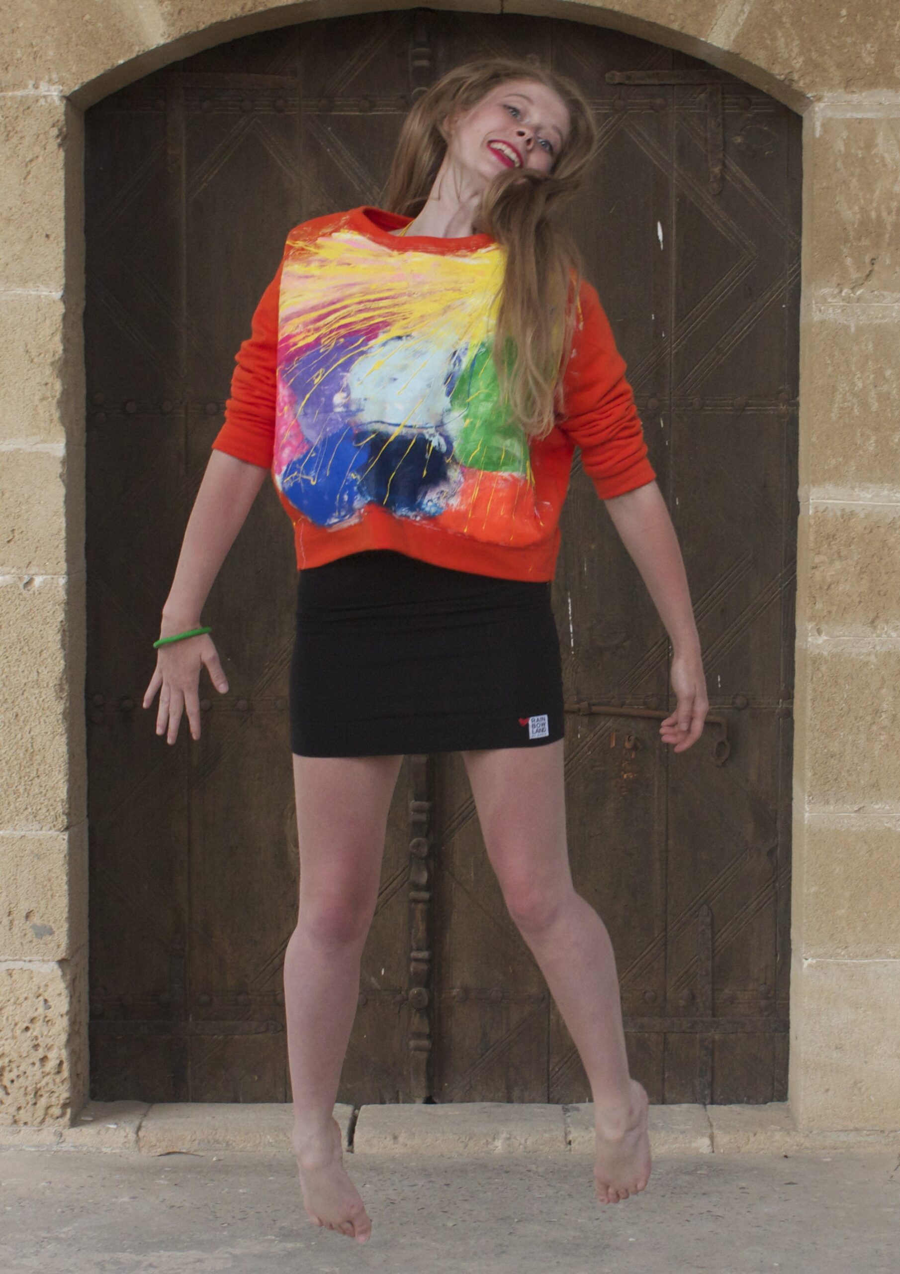 Colorssplash orange sweatshirt short