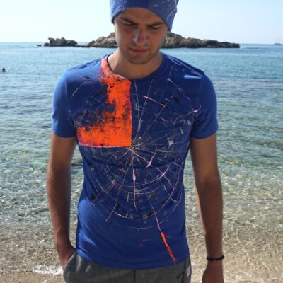 Blue colorsplash T-shirt Men