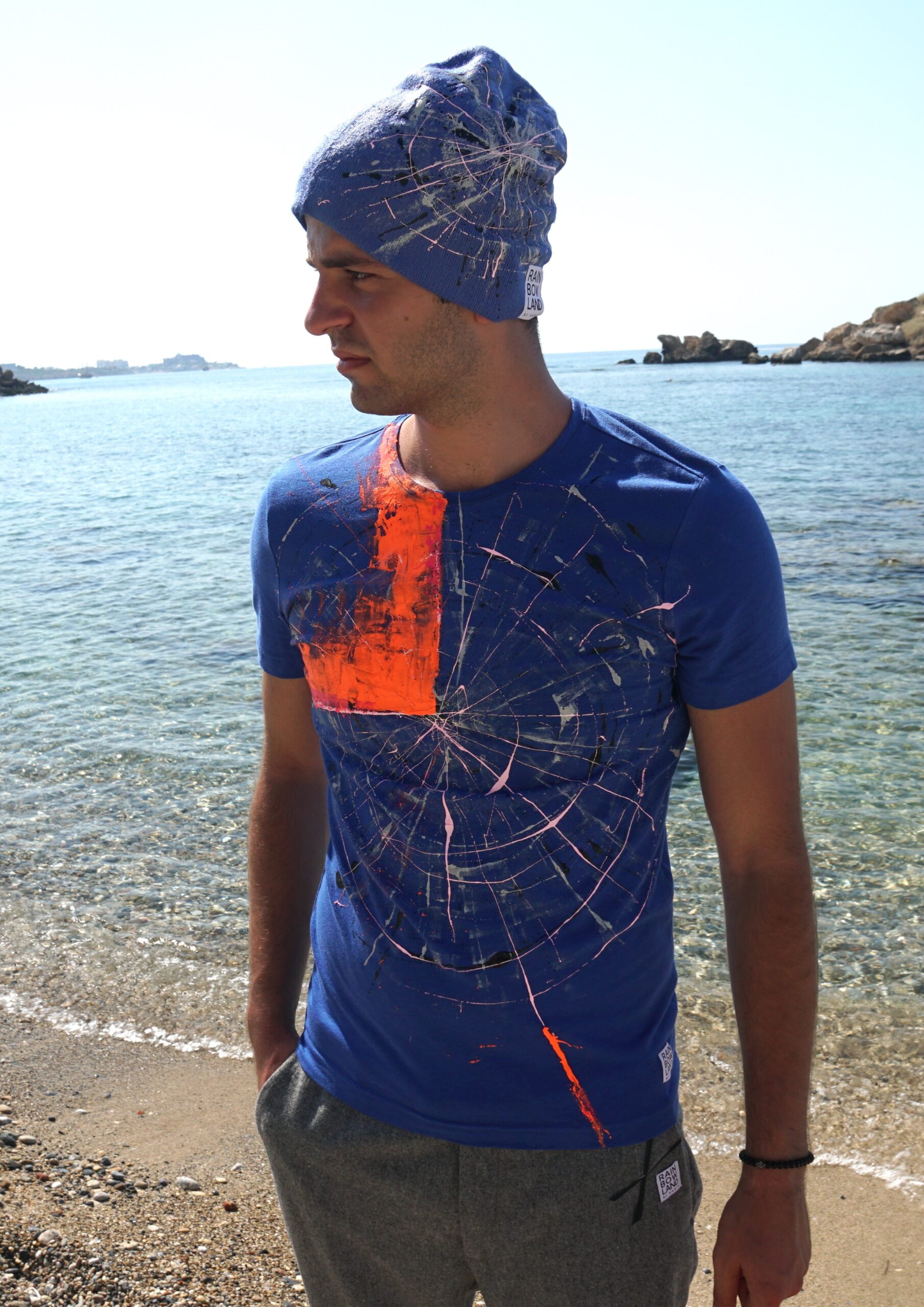 Blue colorsplash T-shirt Men - Image 2