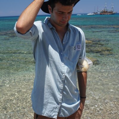 Blue denim shirt
