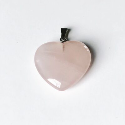 Rose quartz heart pendant