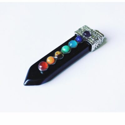 black onyx, chakra pendant