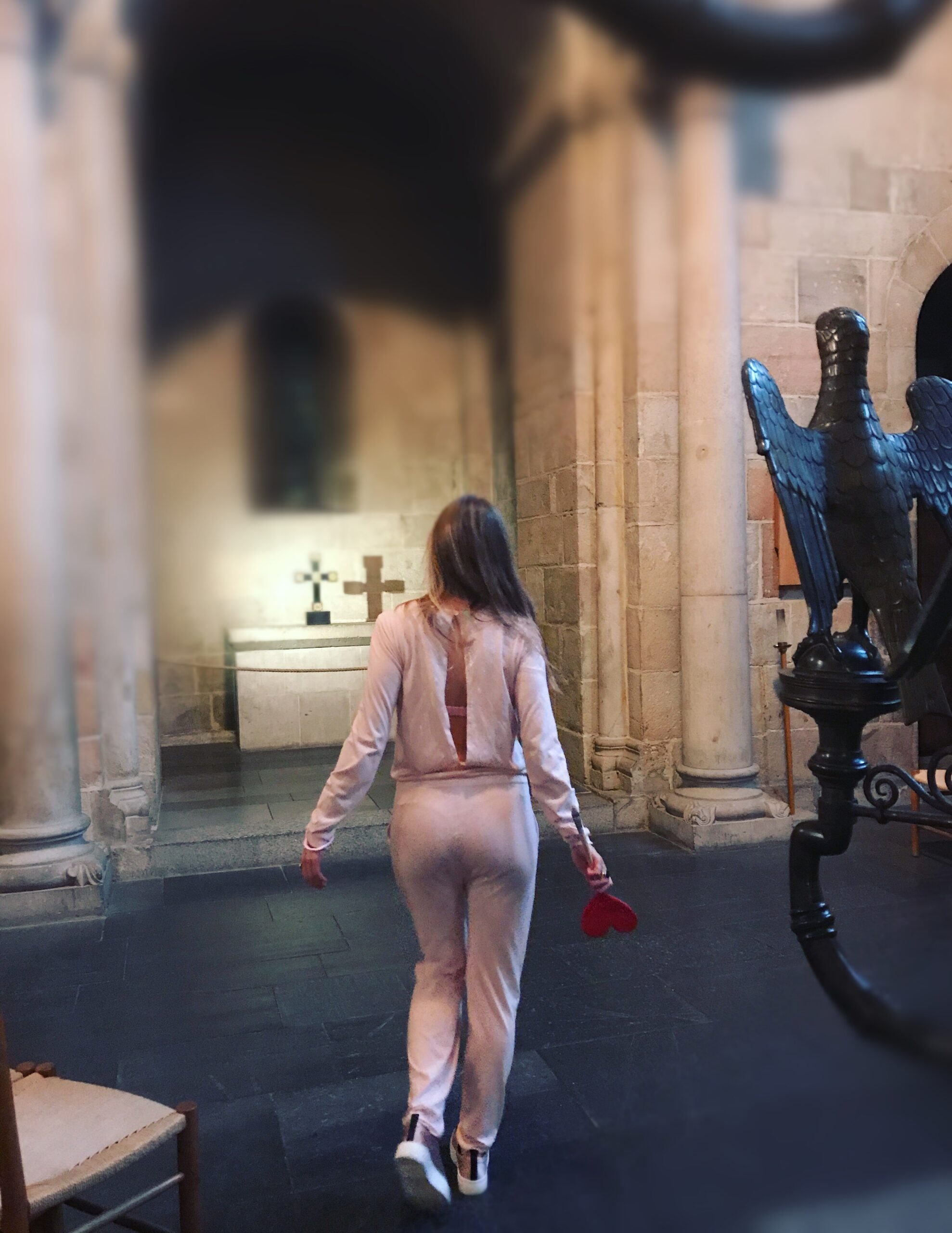 pastel pink jumpsuit - Walking art CANVAS - Image 6