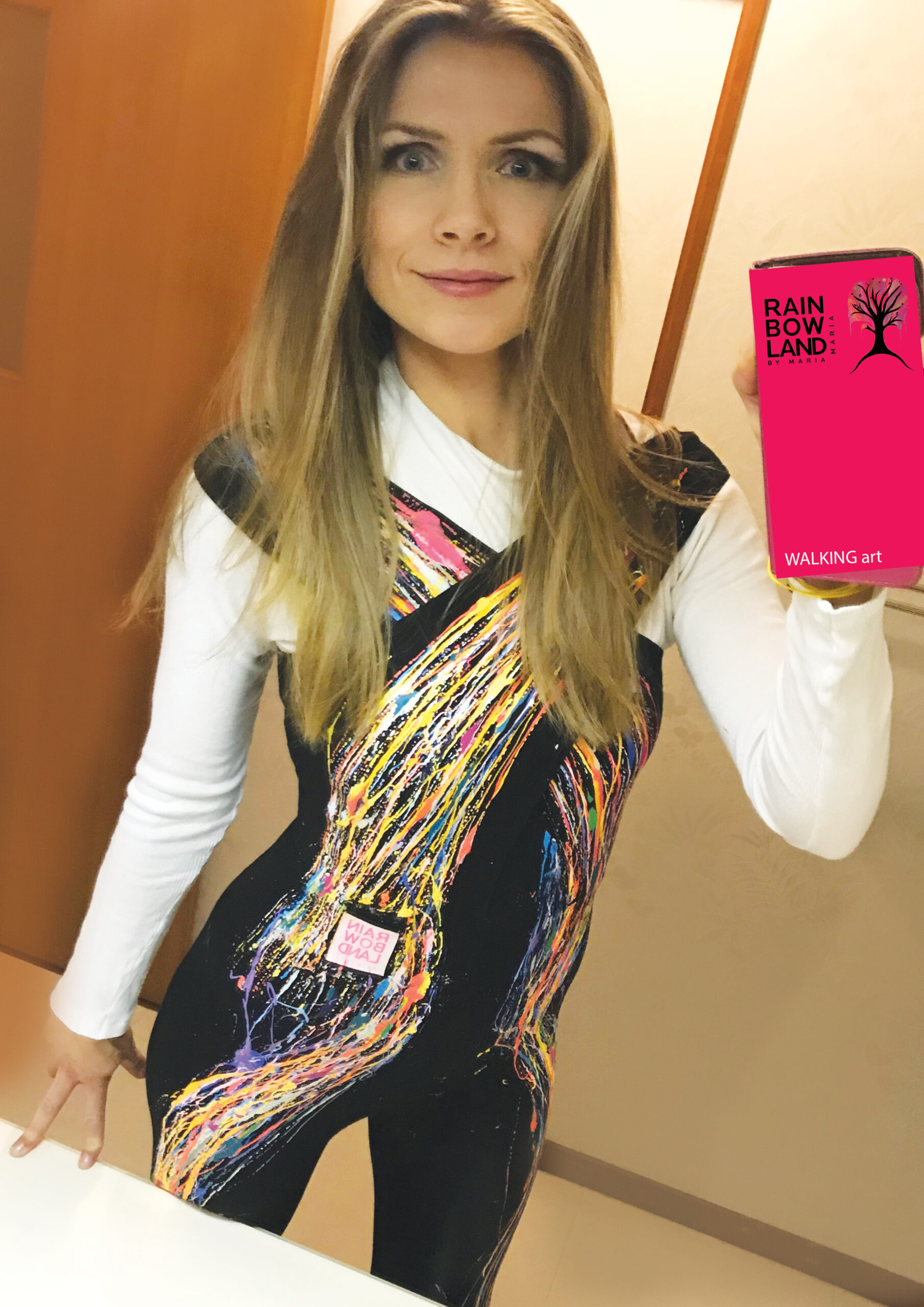 Off-shoulder colorsplash jumpsuit WALKING art - Image 5